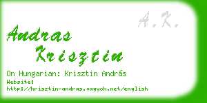 andras krisztin business card